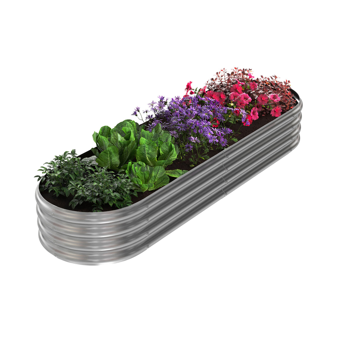 Galvanized Raised Garden Bed 82x35in Planter Box Open Bottom Anti-Rust Coating Image 4