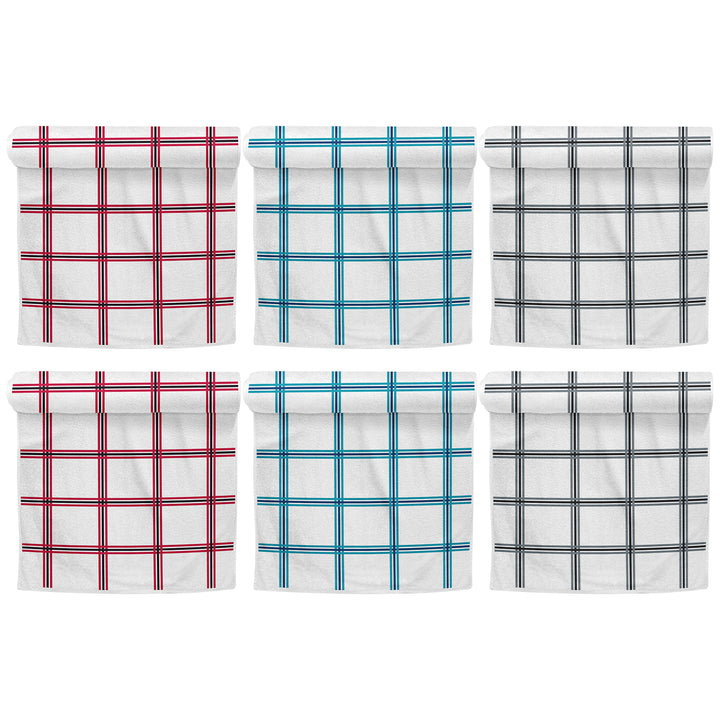 3-Pack: Oversized Absorbent Ultra-Soft 100% Cotton Plaid Premium Kitchen Dish Linen Towels 15"x25" Image 3