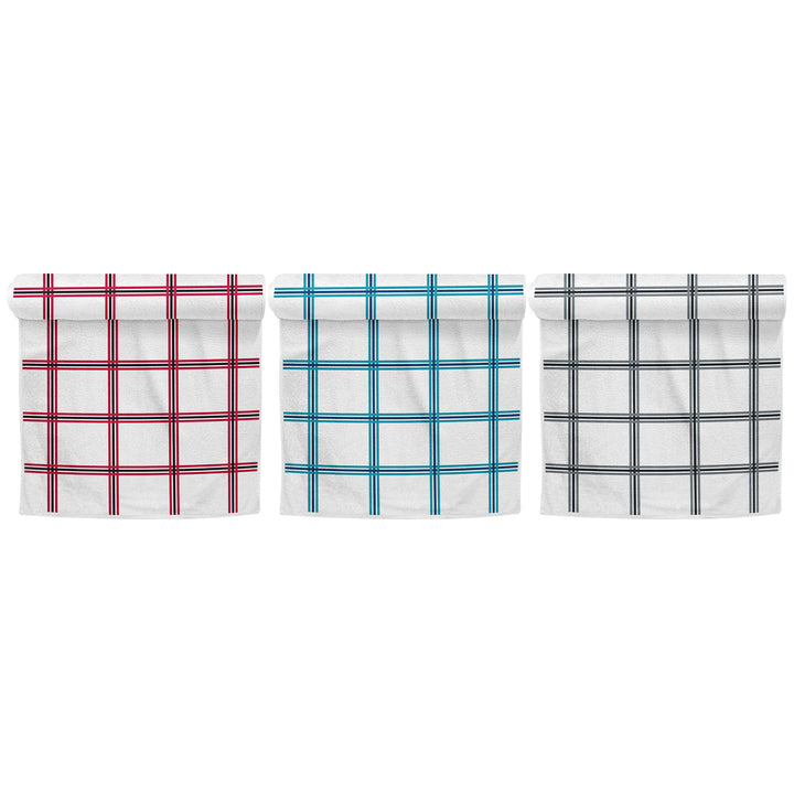 3-Pack: Oversized Absorbent Ultra-Soft 100% Cotton Plaid Premium Kitchen Dish Linen Towels 15"x25" Image 4