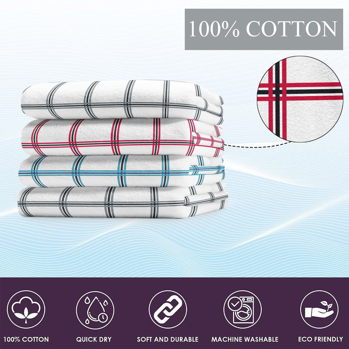 3-Pack: Oversized Absorbent Ultra-Soft 100% Cotton Plaid Premium Kitchen Dish Linen Towels 15"x25" Image 7