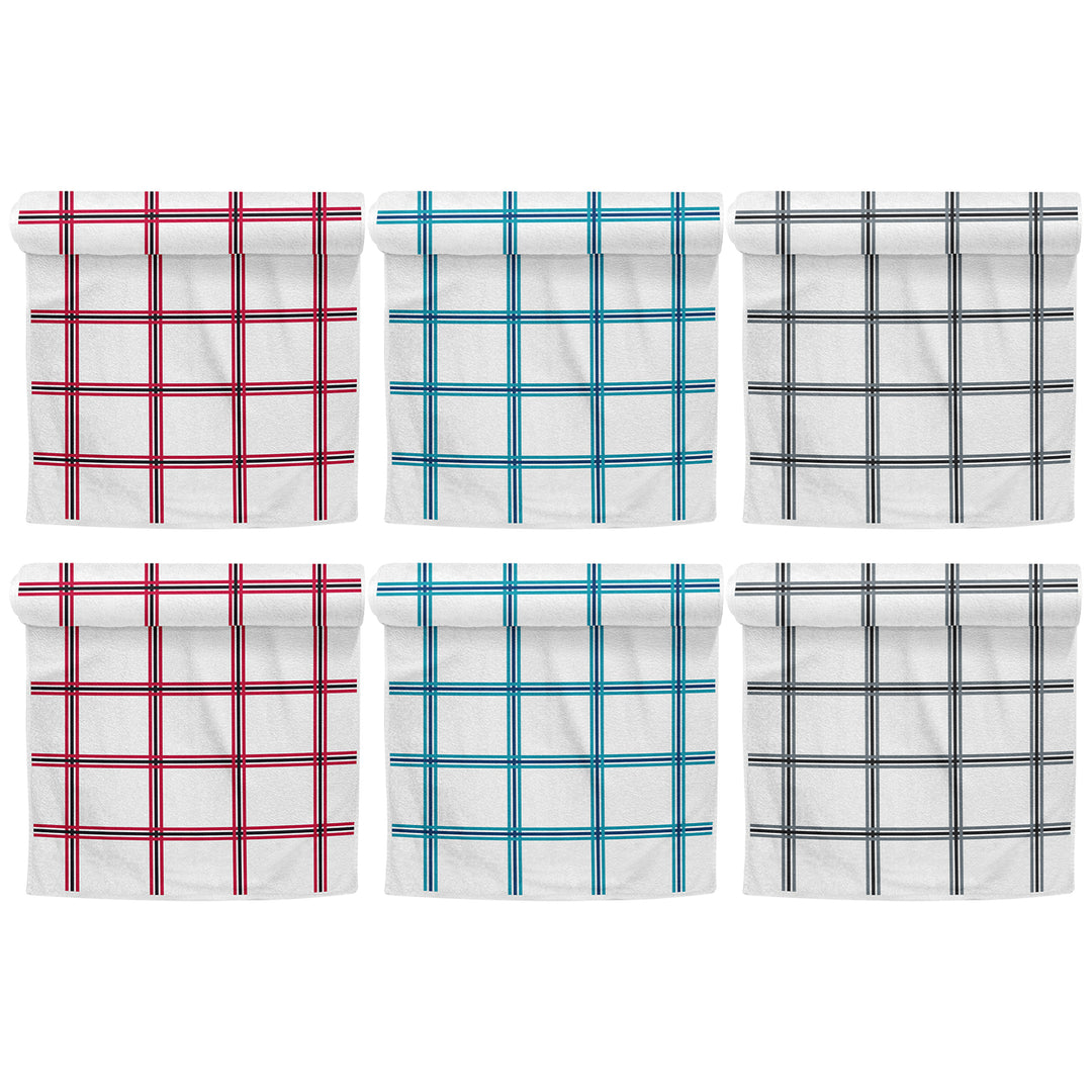 10-Pack: Oversized Absorbent Ultra-Soft 100% Cotton Plaid Premium Kitchen Dish Linen Towels 15"x25" Image 3