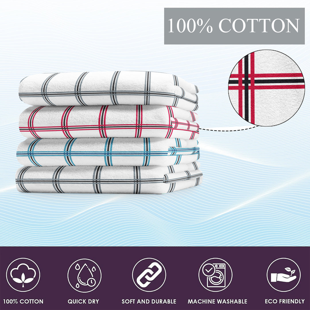 10-Pack Ultra-Soft Cotton Plaid Kitchen Dish Towels 15x25 inch Absorbent Image 7