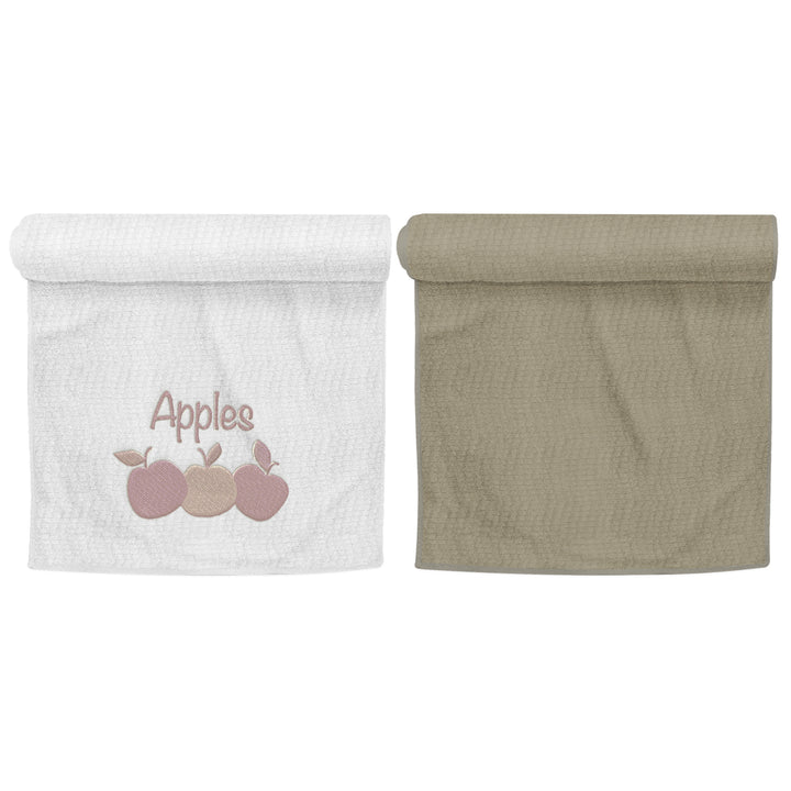 Embroidered Cotton Kitchen Towels 2-Pack Ultra Soft Decorative Absorbent Linen Image 4