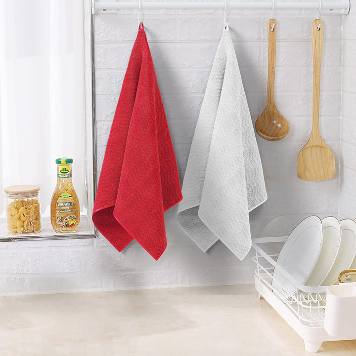 Embroidered Cotton Kitchen Towels 2-Pack Ultra Soft Decorative Absorbent Linen Image 9