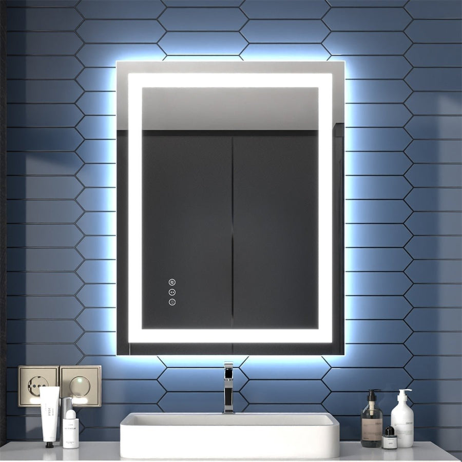 Apex 36" W X 28" H LED Bathroom Large Light Led Mirror,Anti Fog,Dimmable,Dual Lighting Mode,Tempered Glass Image 1