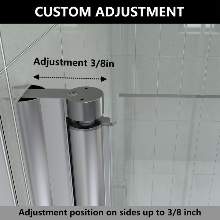 Aero 30x72 Bi-Folding Shower Door Chrome Finish 1/4in Clear Glass Panels Image 5