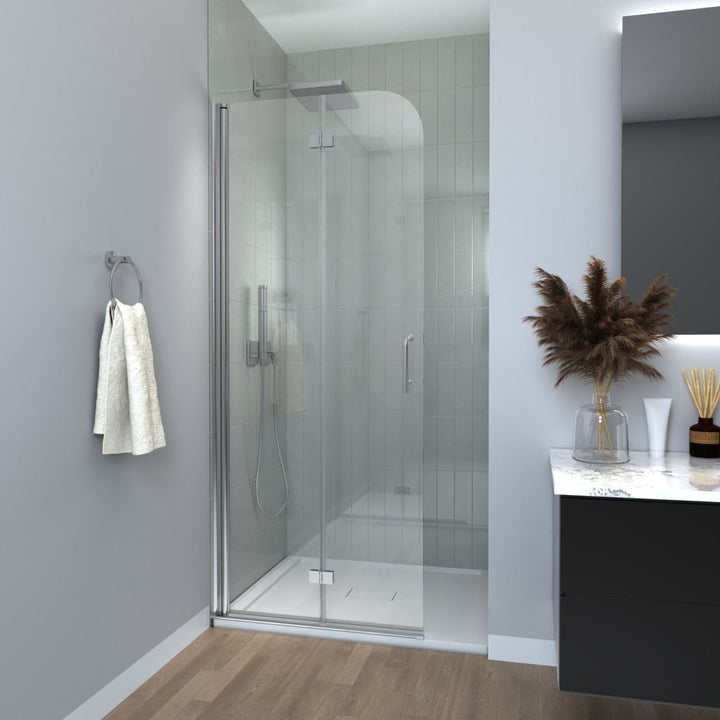 Aero 30x72 Bi-Folding Shower Door Chrome Finish 1/4in Clear Glass Panels Image 7