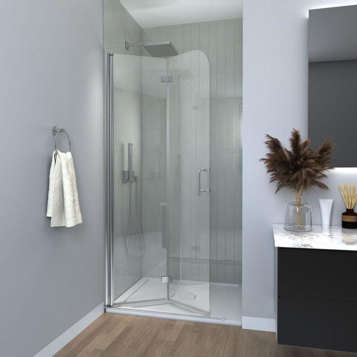 Aero 30x72 Bi-Folding Shower Door Chrome Finish 1/4in Clear Glass Panels Image 12