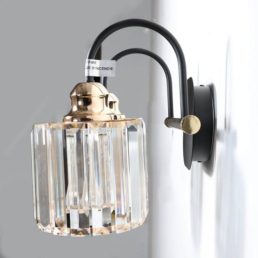 ExBrite 2-light 16" Wide Bathroom Gold Vanity Lights Crystal Vanity Lights Wall Sconces Image 6