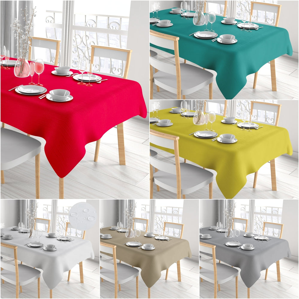 2-Pack: Kitchen Dining Water-Resistant Oil Proof Flannel Back PVC Vinyl Tablecloth Image 2