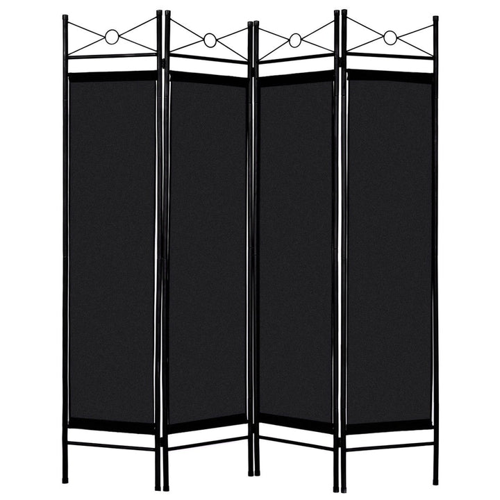 Costway 4 Panel Room Divider Privacy Screen Home Office Fabric Metal Frame Image 1