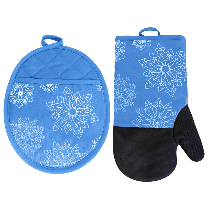 Neoprene Kitchen Set 2 Pack Oven Mitt Pot Holder Heat Resistant Non Slip Cotton Image 8