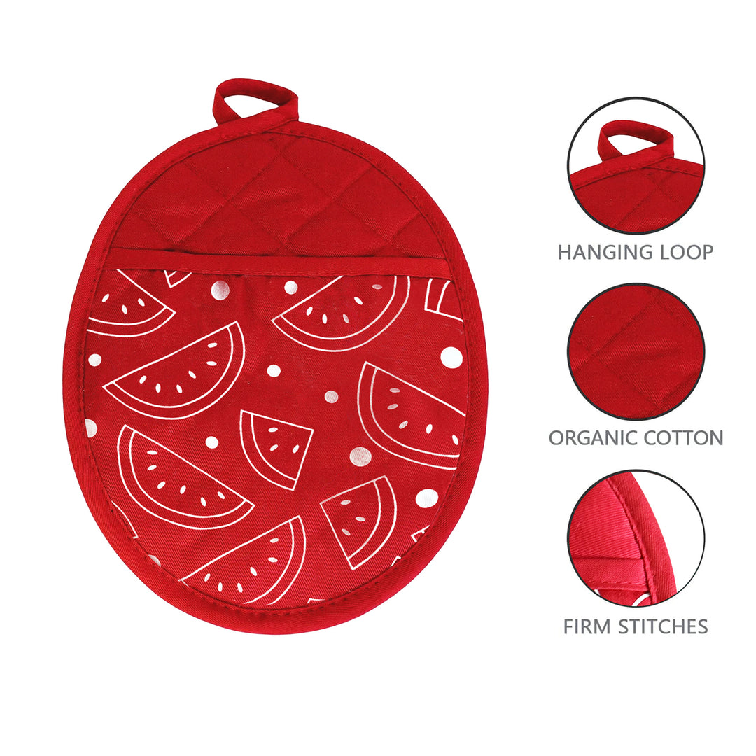 Neoprene Kitchen Set Oven Mitt Pot Holder 2-Piece Heat Resistant Cotton Image 5