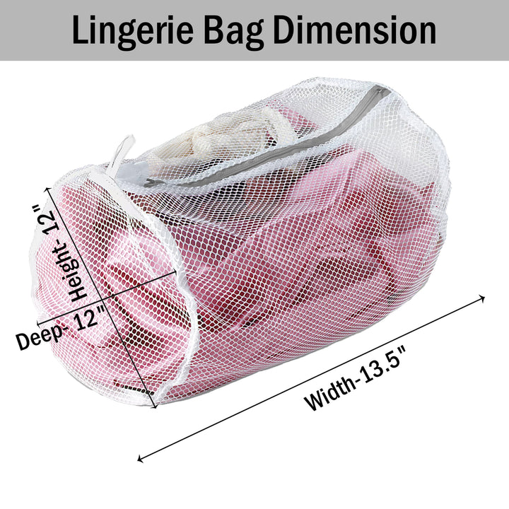 Multi-Pack: Large Multi-purpose Durable Round Lightweight Nylon Mesh Lingerie Storage Wash Bag 13.5W x 9H x 9D Image 12
