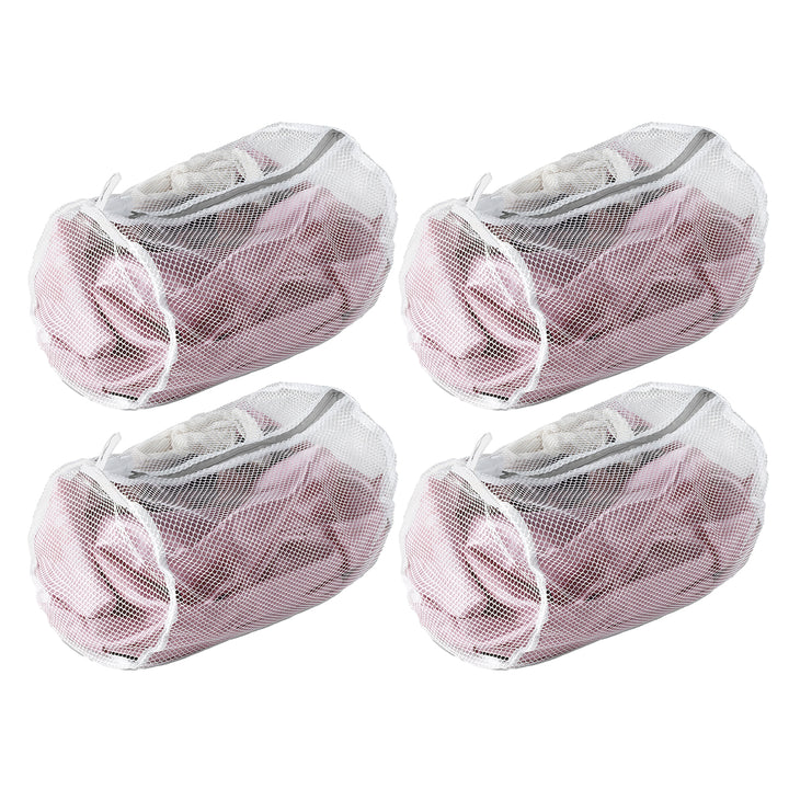 2-Pack: Large Multi-purpose Durable Round Lightweight Nylon Mesh Lingerie Storage Wash Bag 13.5W x 9H x 9D Image 3