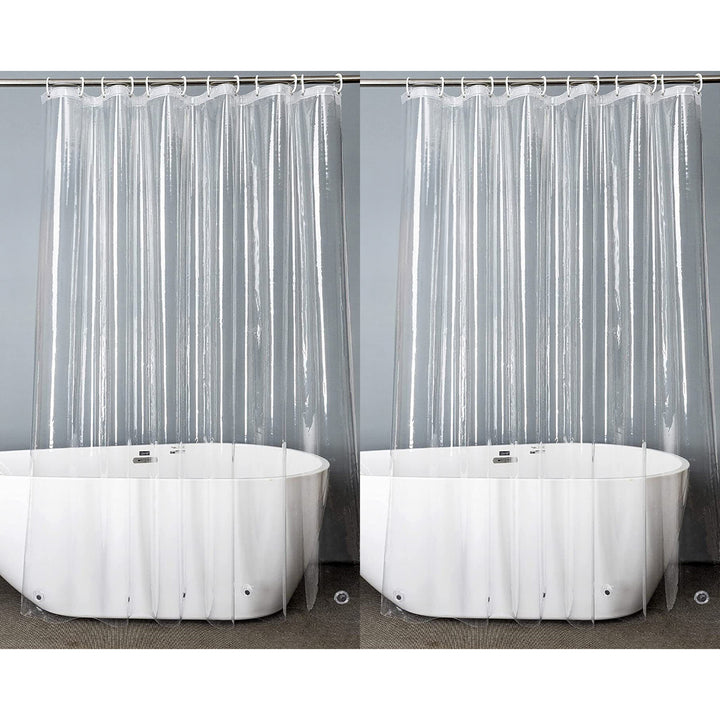 2-Pack: Premium Heavy Weight Clear Shower Curtain Liner 70"x84" Image 1