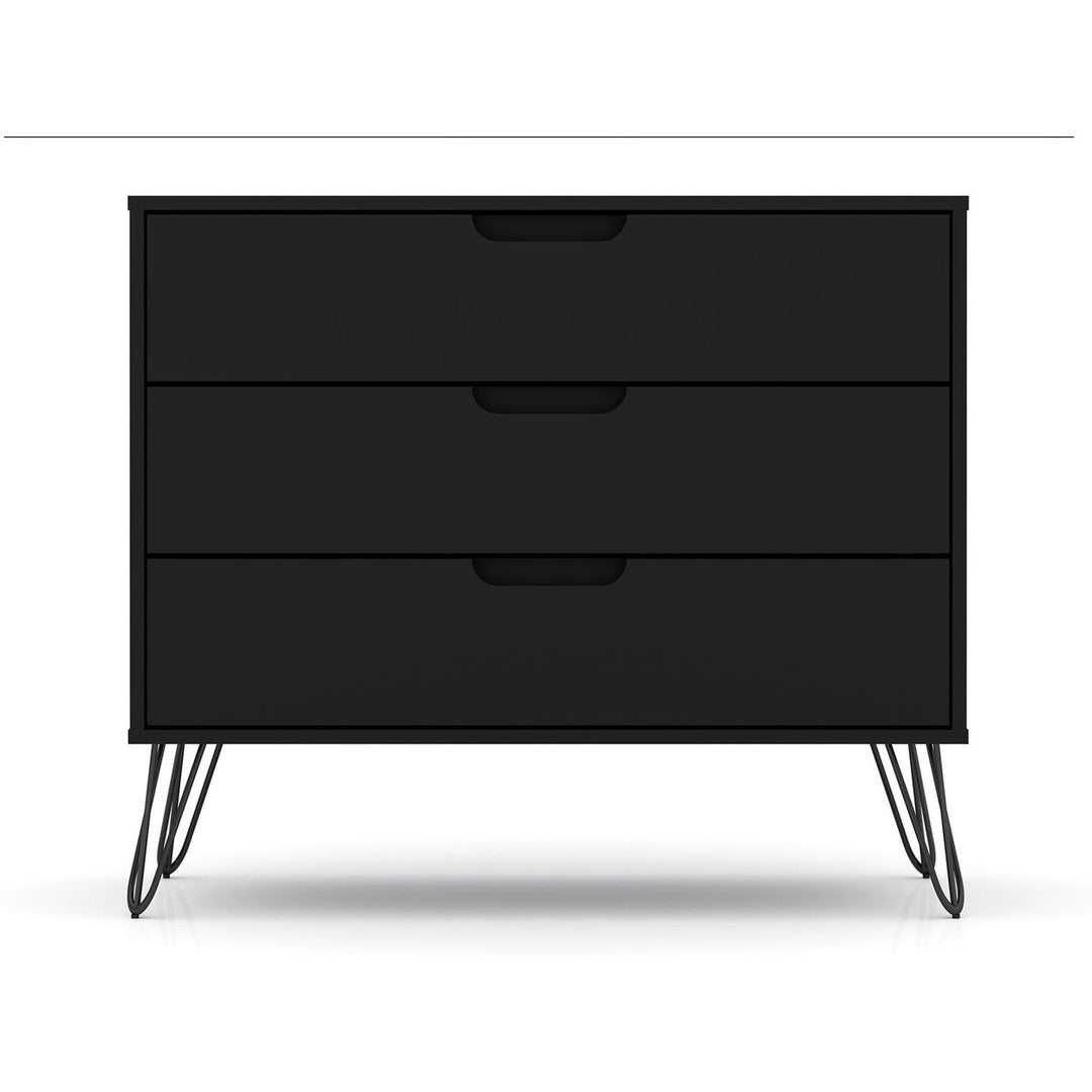 Rockefeller Mid-Century Modern Dresser 3 Drawers Minimalist Storage Furniture Image 1