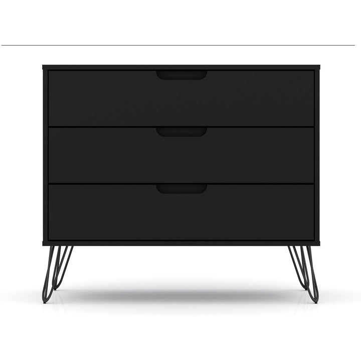 Rockefeller Mid-Century Modern Dresser 3 Drawers Minimalist Storage Furniture Image 1