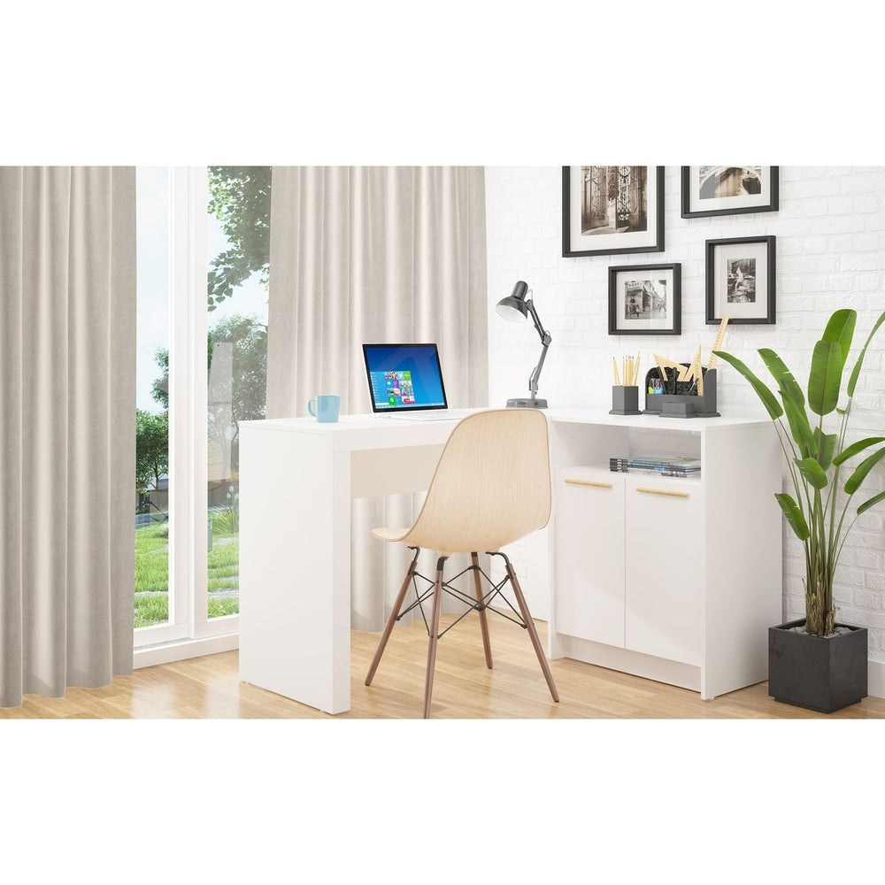 Kalmar L-Shaped Office Desk with Inclusive Cabinet Image 2