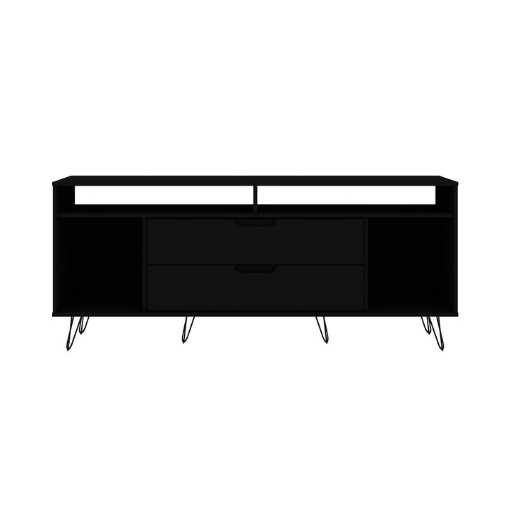 Rockefeller 62.99 TV Stand with Metal Legs and 2 Drawers Image 4