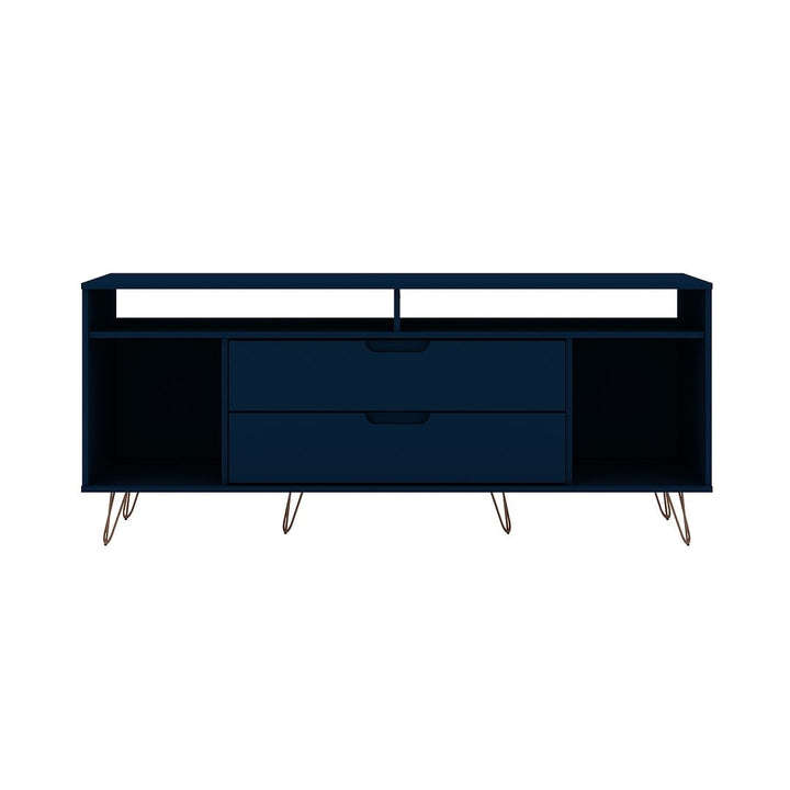 Rockefeller 62.99 TV Stand with Metal Legs and 2 Drawers Image 6