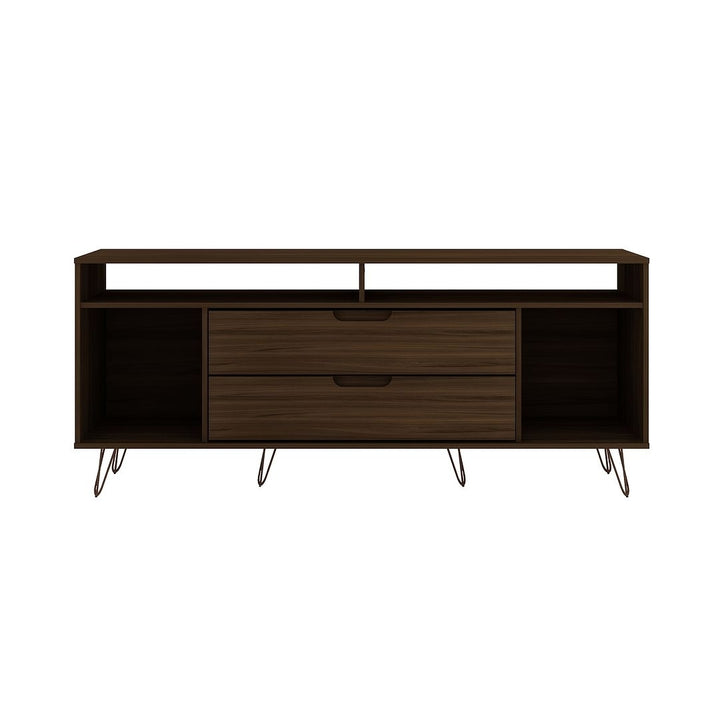 Rockefeller 62.99 TV Stand with Metal Legs and 2 Drawers Image 7