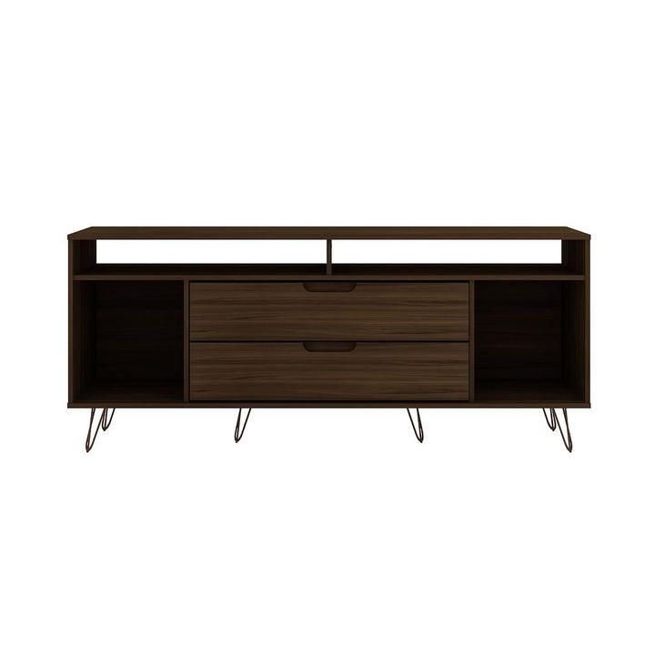 Rockefeller 62.99 TV Stand with Metal Legs and 2 Drawers Image 1
