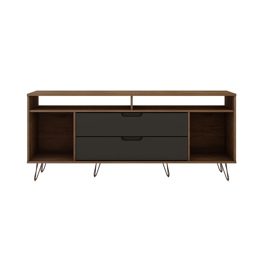 Rockefeller 62.99 TV Stand with Metal Legs and 2 Drawers Image 8