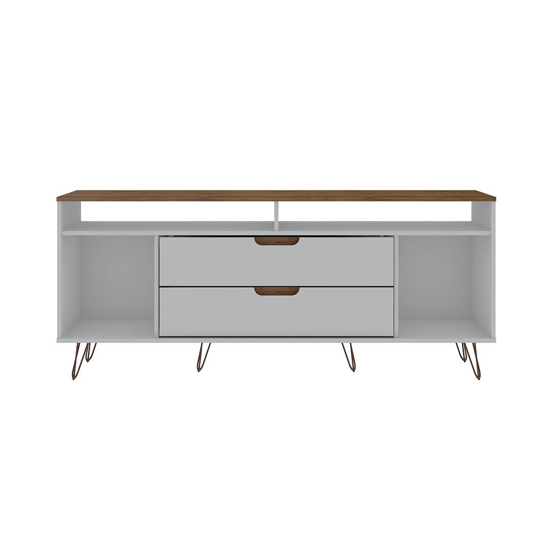 Rockefeller 62.99 TV Stand with Metal Legs and 2 Drawers Image 9