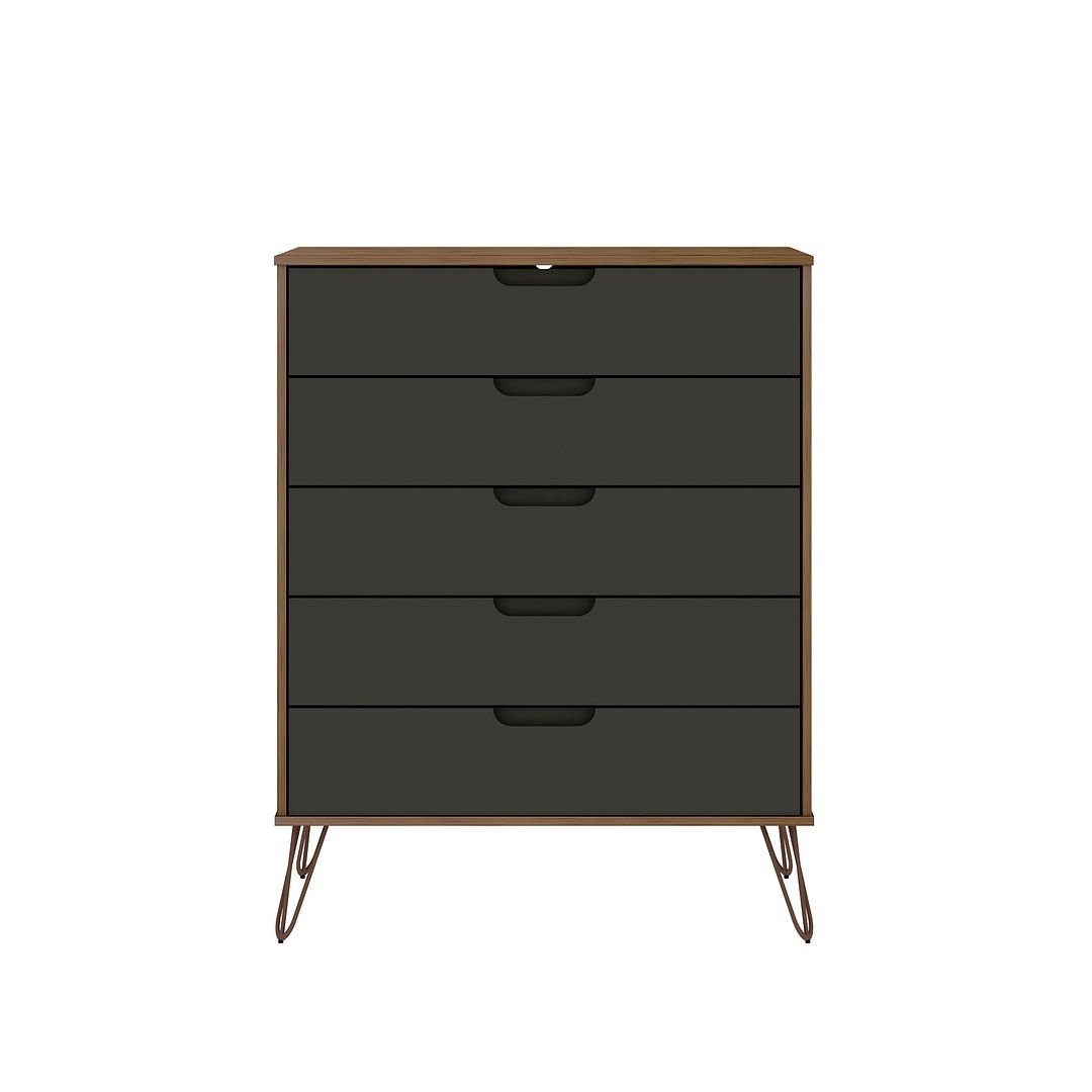 Rockefeller 5-Drawer Tall Dresser Mid-Century Modern Minimalist Metal Legs Image 1