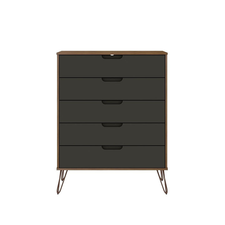 Rockefeller 5-Drawer Tall Dresser Mid-Century Modern Minimalist Metal Legs Image 1