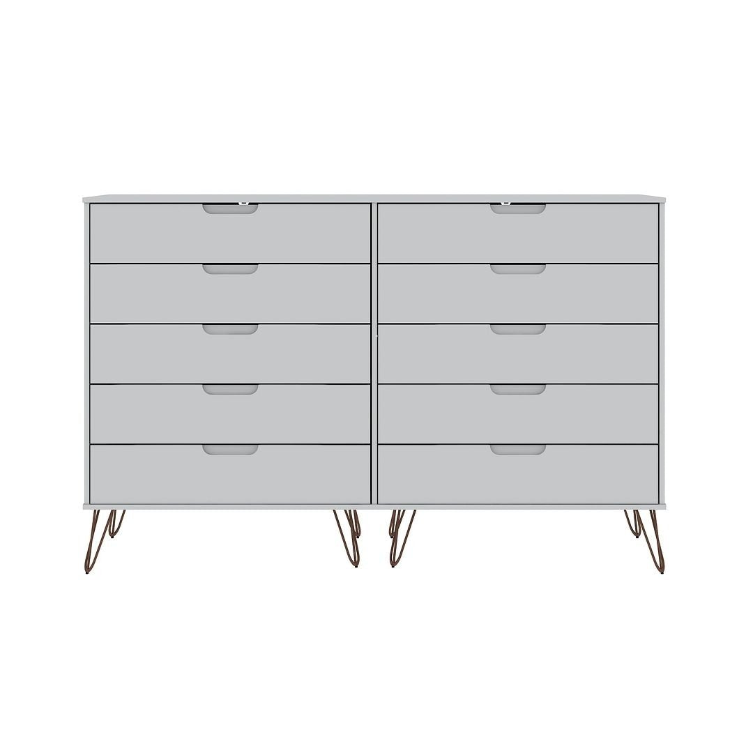 Rockefeller 10-Drawer Double Tall Dresser with Metal Legs Image 1