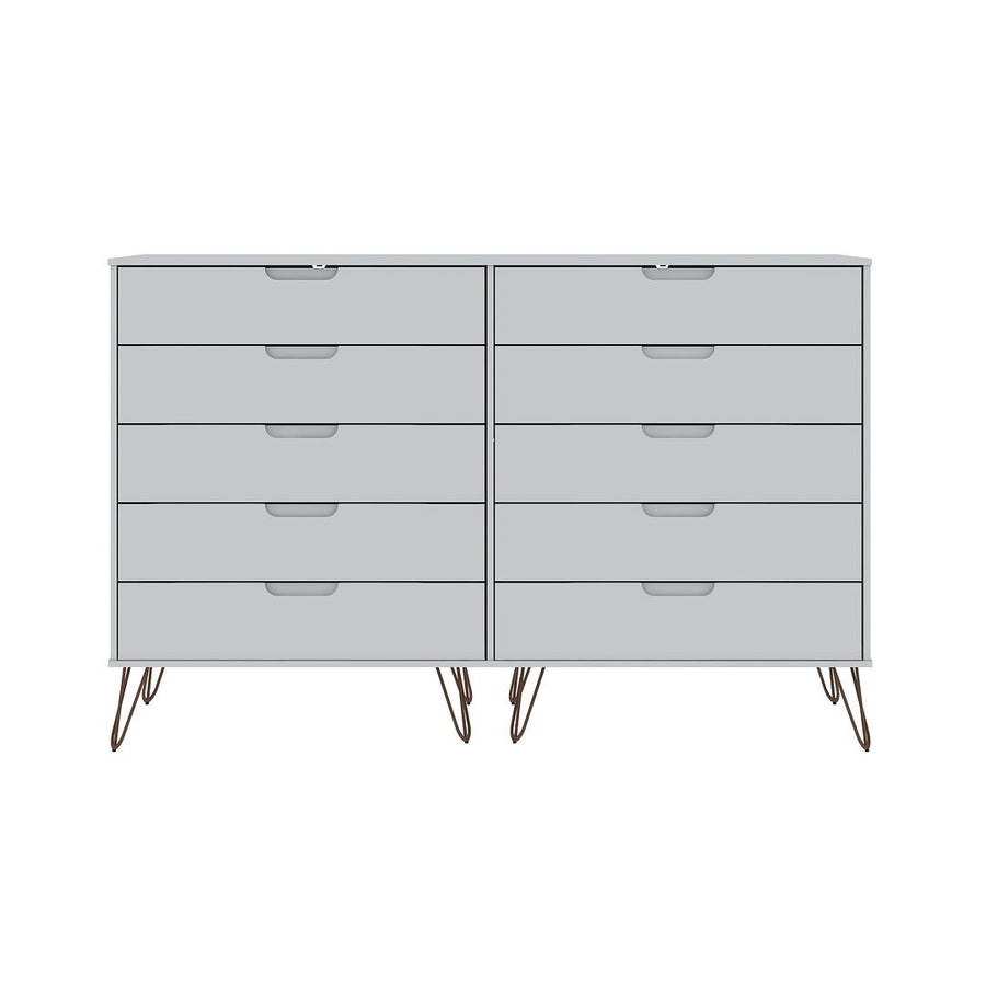 Rockefeller 10-Drawer Double Tall Dresser with Metal Legs Image 1