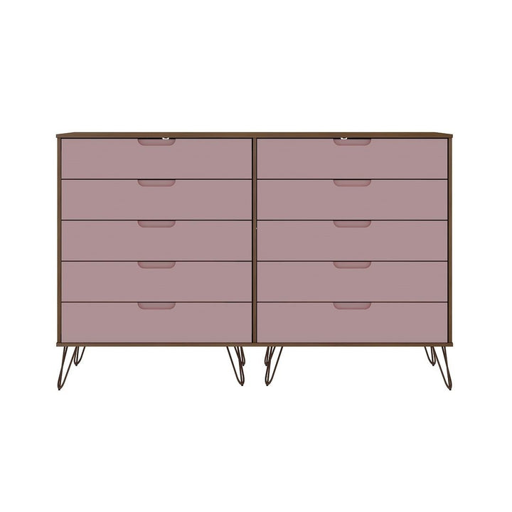 Rockefeller 10-Drawer Double Tall Dresser with Metal Legs Image 8