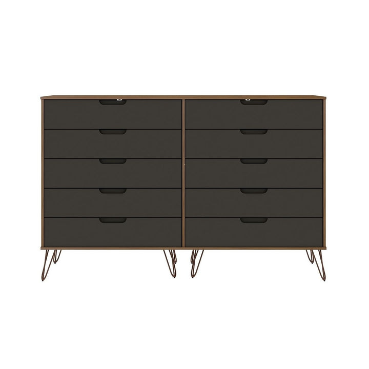 Rockefeller 10-Drawer Double Tall Dresser with Metal Legs Image 9