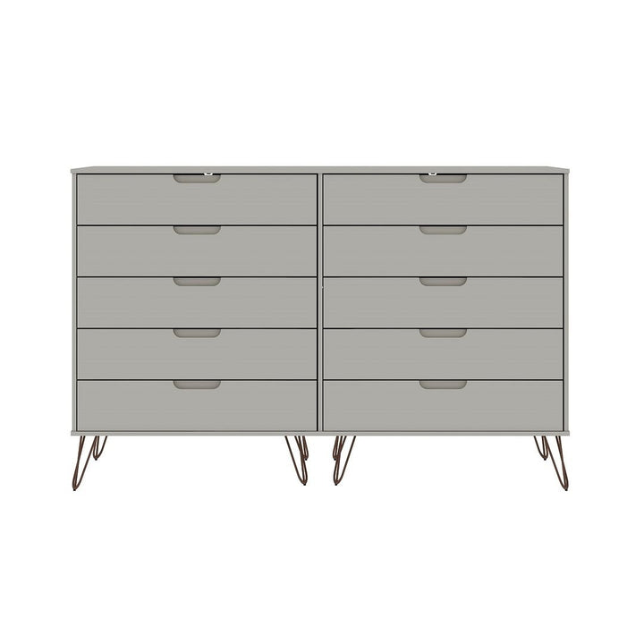 Rockefeller 10-Drawer Double Tall Dresser with Metal Legs Image 10