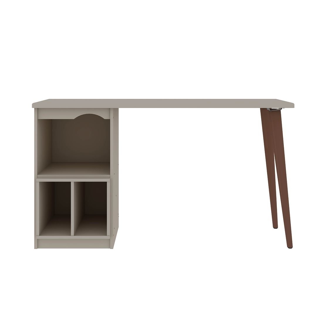 Hampton 53.54 Home Office Desk with 3 Cubby Spaces and Solid Wood Legs Image 5