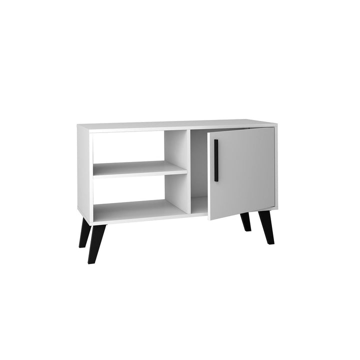 Mid-Century- Modern Amsterdam 35.43" TV Stand with 3 Shelves in White Image 6