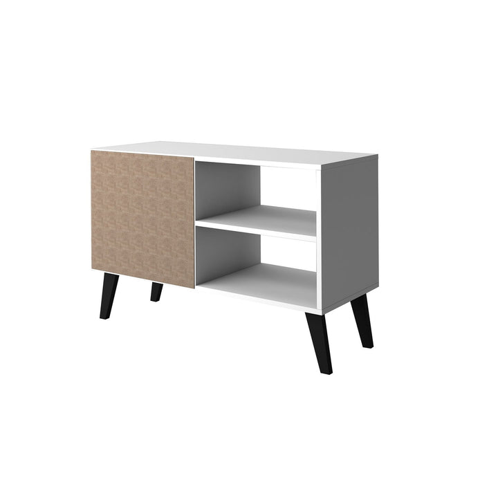 Mid-Century- Modern Amsterdam 35.43" TV Stand with 3 Shelves in White Image 8