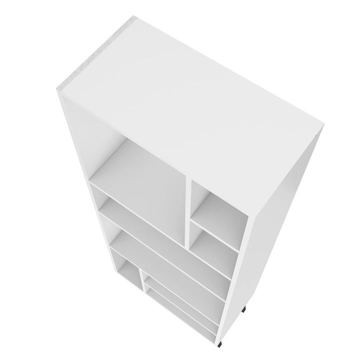 Warren Tall Bookcase 1.0 with 8 Shelves in White with Black Feet Image 8