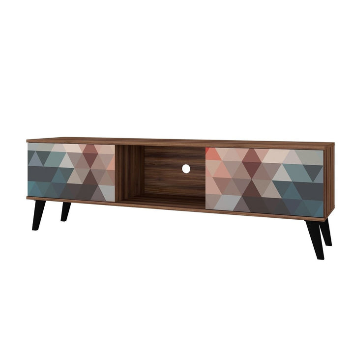 Doyers Mid-Century Modern TV Stand 62.20 Wood Entertainment Center with Shelves Image 1