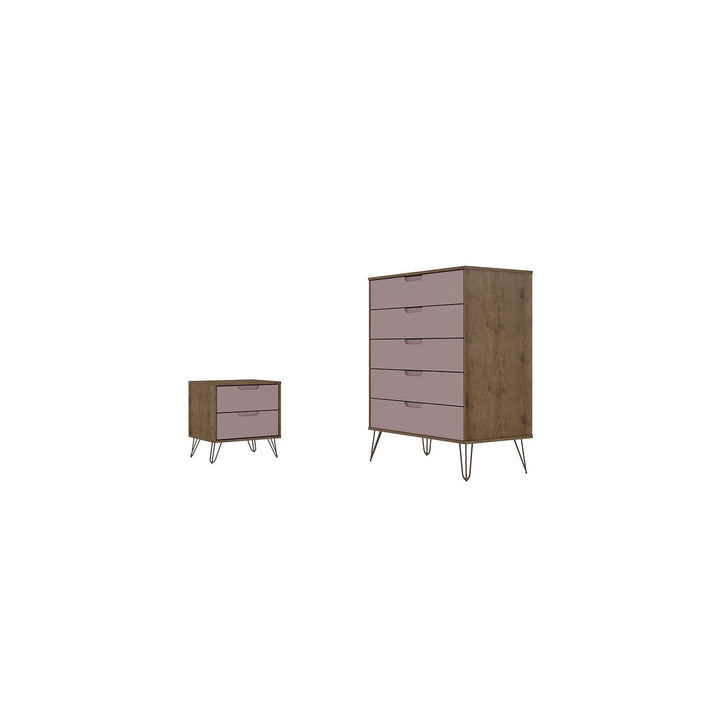 Rockefeller White 5-Drawer Dresser and 2-Drawer Nightstand Set Image 8