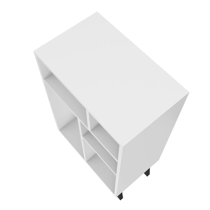 Warren Low Bookcase 3.0 with 5 Shelves in White with Black Feet Image 6