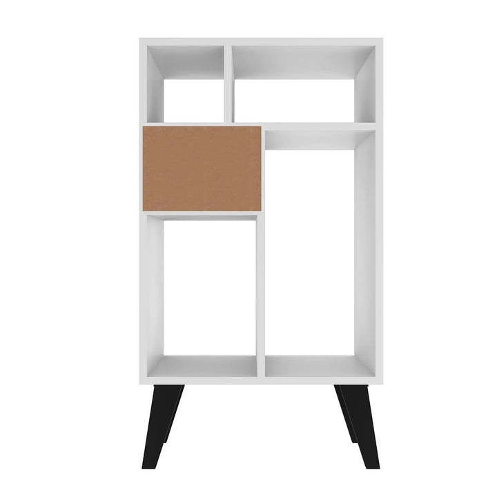 Warren Low Bookcase 3.0 with 5 Shelves in White with Black Feet Image 7