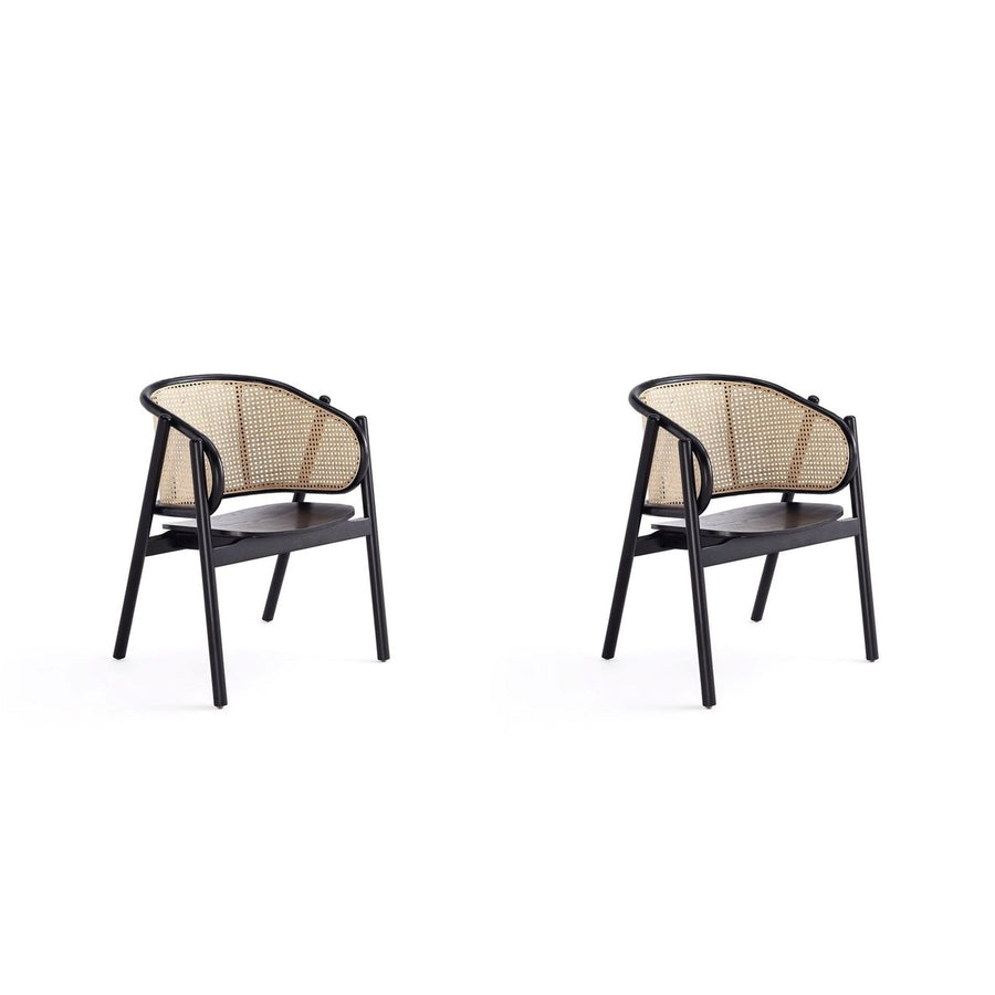 Versailles Armchair in Black and Natural Cane - Set of 2 Image 1