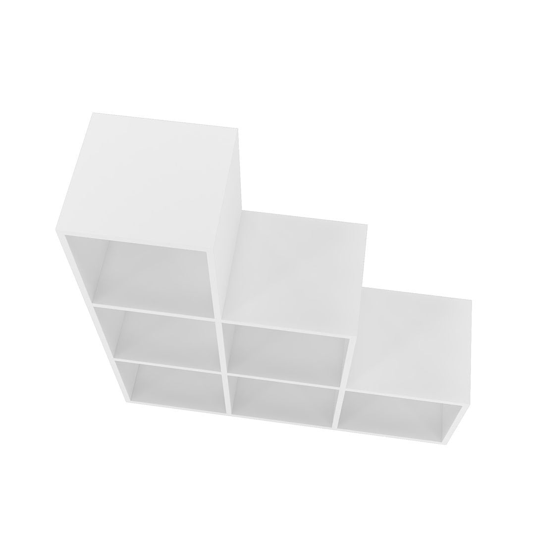 Cascavel Stair Cubby with 6 Cube Shelves in White. Set of 2 Image 7