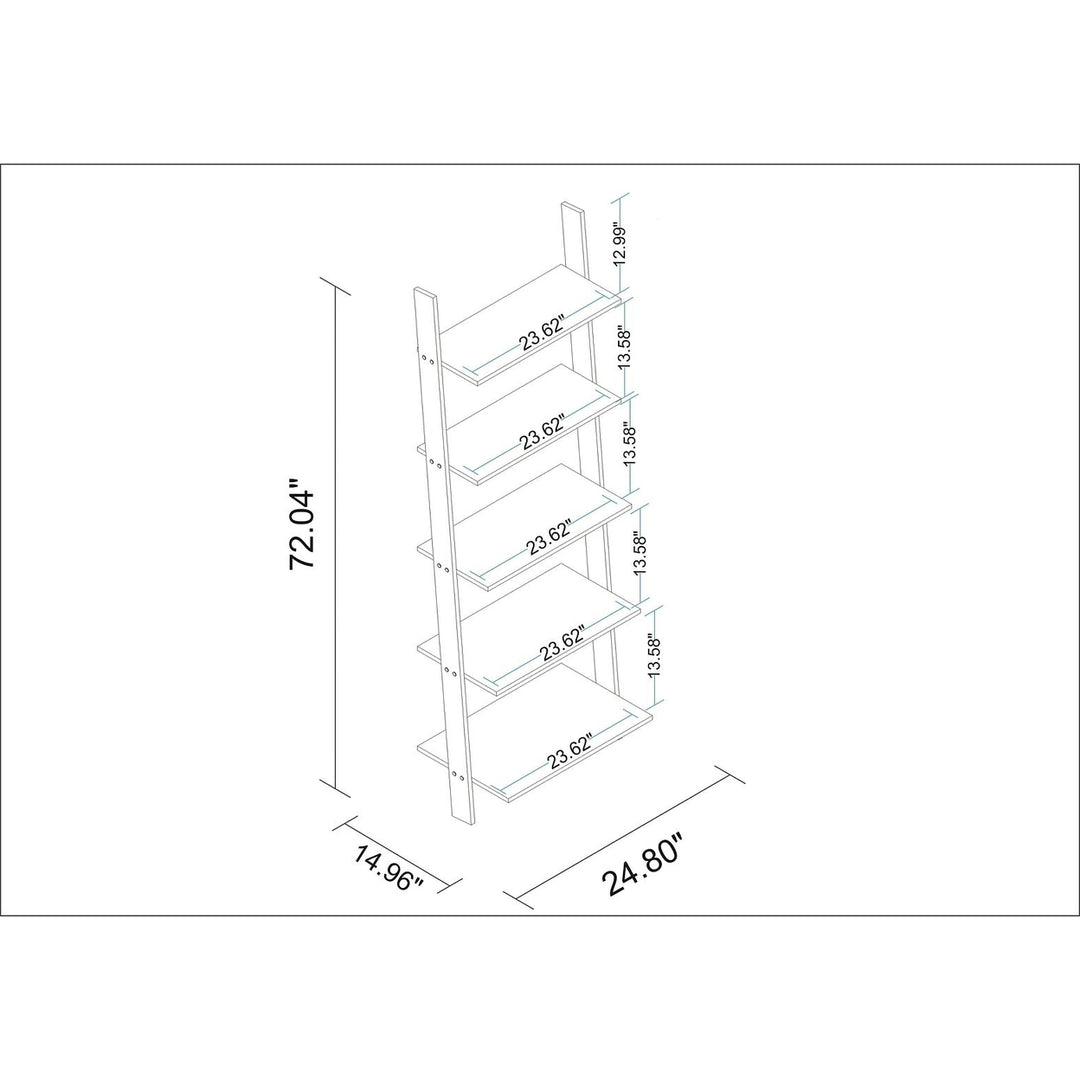 Cooper 5-Shelf Floating Ladder Bookcase Image 3