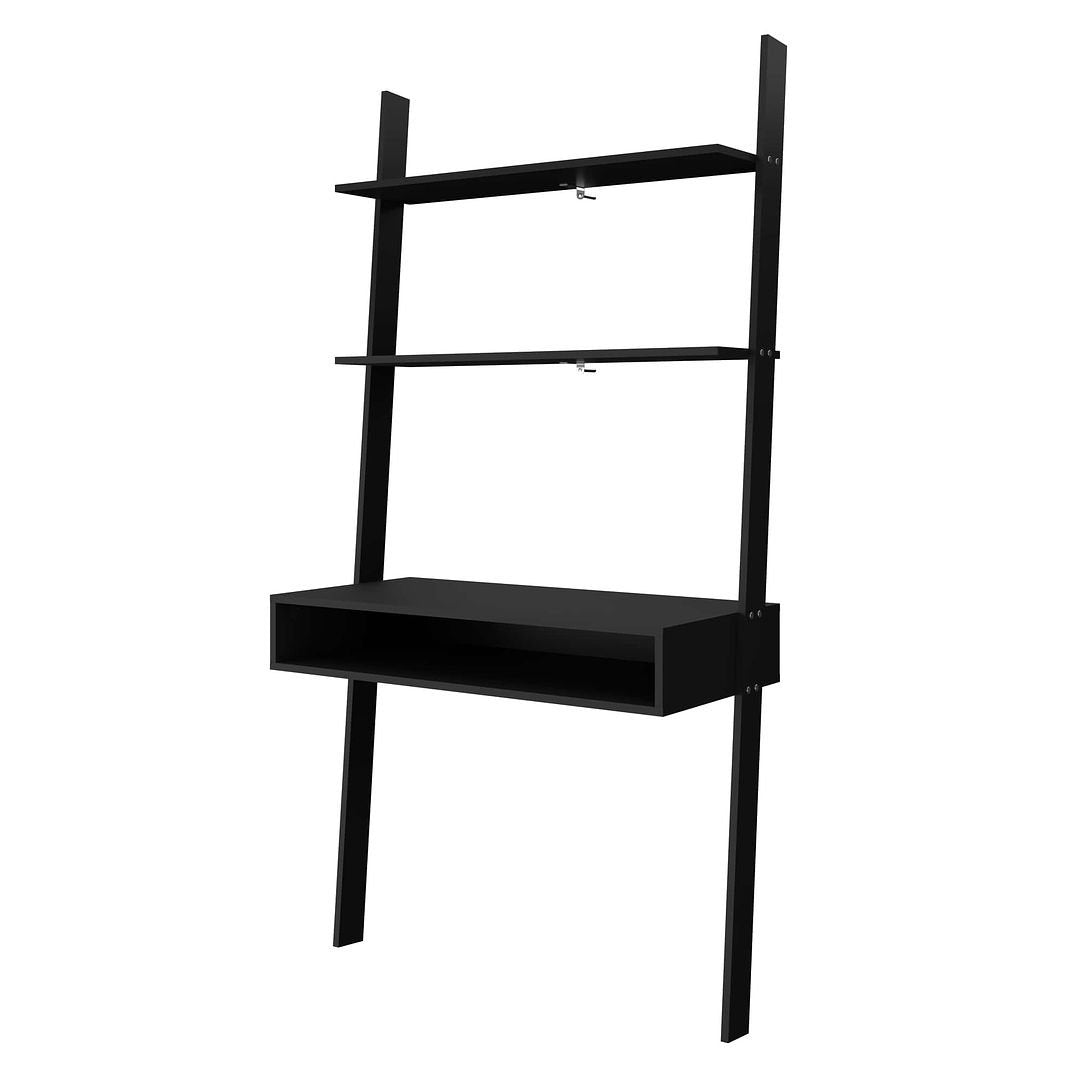 Cooper Ladder Desk with 2 Floating Shelves Image 4