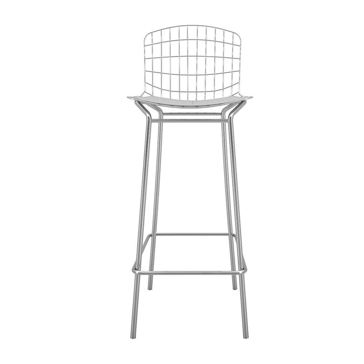 Madeline 41.73" Barstool in Silver and Black Image 4