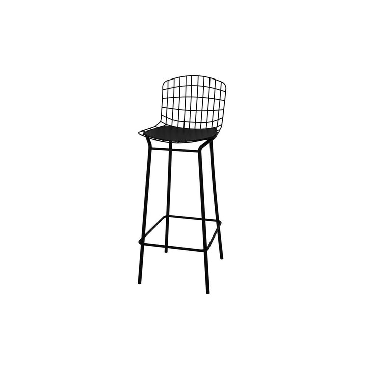 Madeline 41.73" Barstool Silver Black Industrial Chic Modern Metal Chair Image 1